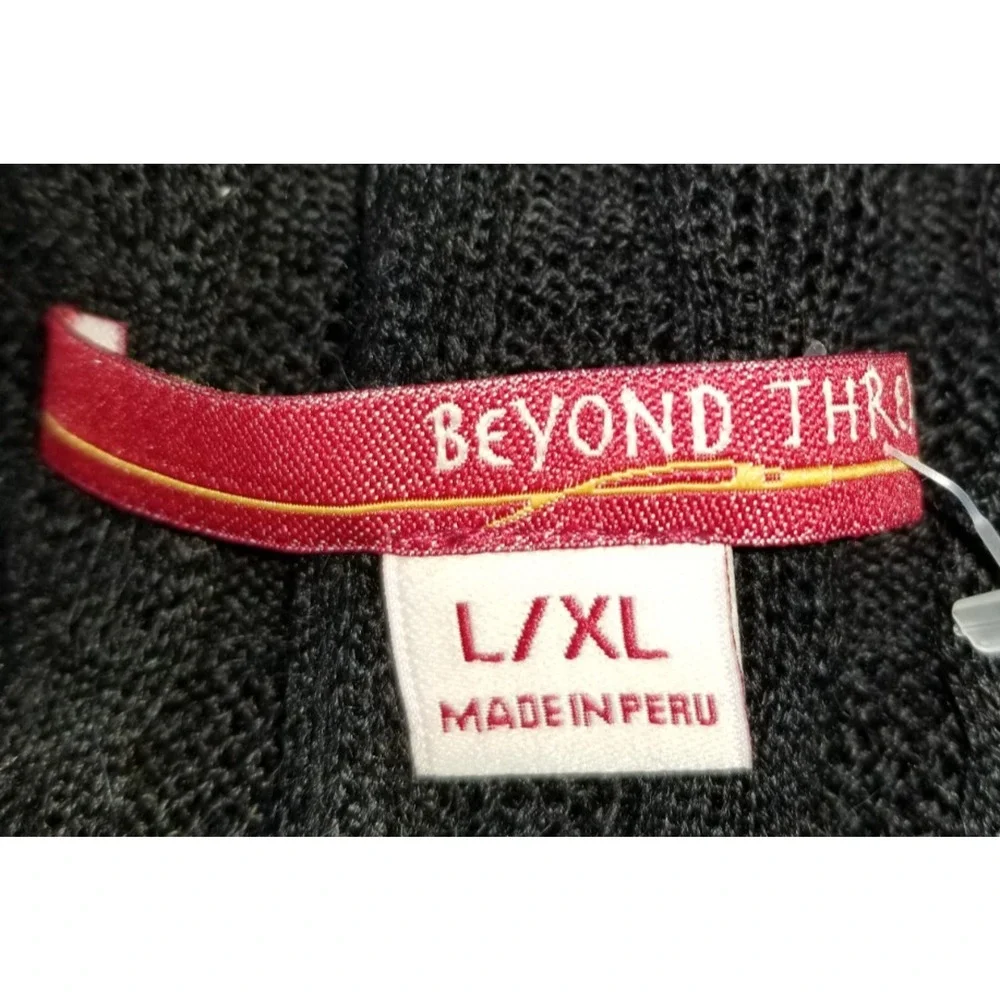 NWOT Women Sweater/Poncho-BEYOND THREADS-black 'Spontini Baby Alpaca Shrug'-L/XL